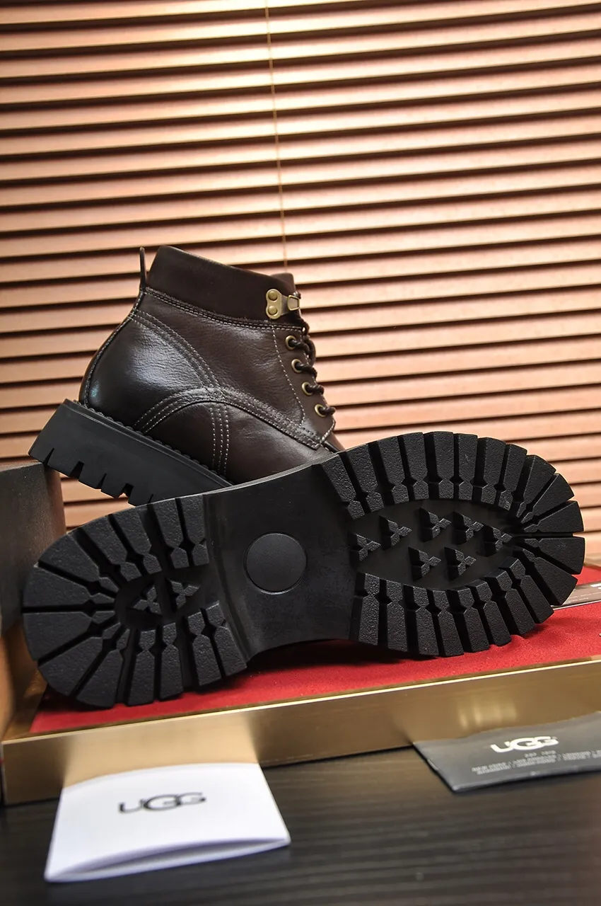 Men's shoes 💰640💶 [UGG] (full wool lining) top-end high-quality fur-in-one warm snow boots from Australia's warm luxury brand men's shoes, UGG-5877 official website synchronized, made of imported cowhide, carefully sewn...Imported rubber foam outsole (comfortable, soft, wear-resistant) The quality is really great...Exquisite workmanship, you can't put it down at first sight, available in sizes 39-44
